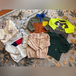 Lot of 18 months tops and sweaters gap, old navy, Ralph Lauren, under armour